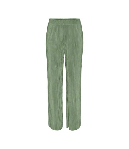 Pantalon fluide plissé vert femme pieces pammi