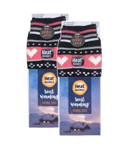 2 Pairs Womens Soul Warming Socks with Grips