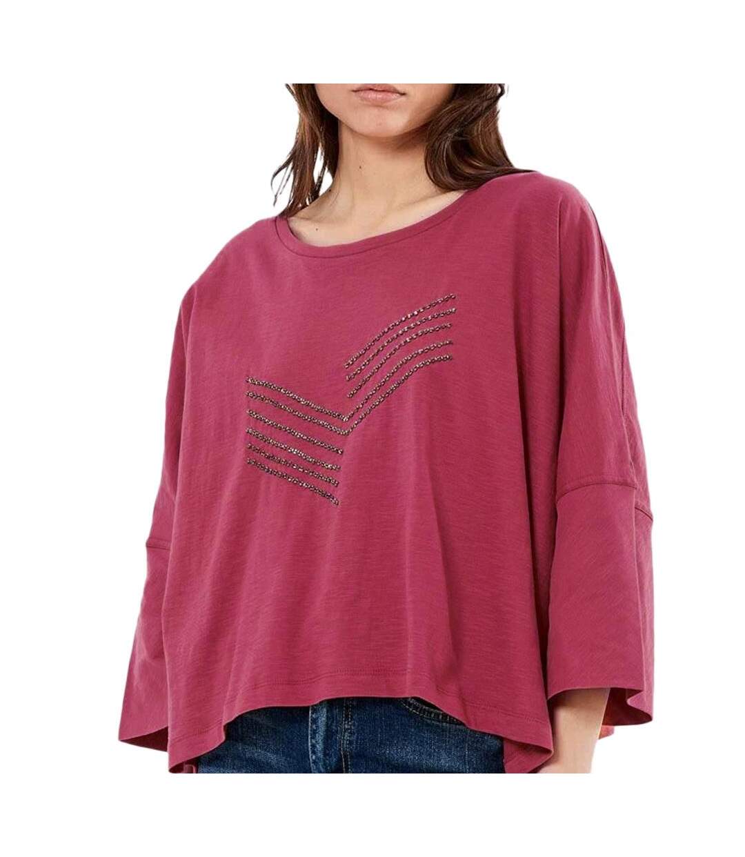 T-shirt fuchsia femme kaporal lexi-1