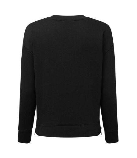 Womens/ladies Recycled Zipped Sweatshirt Black TriDri