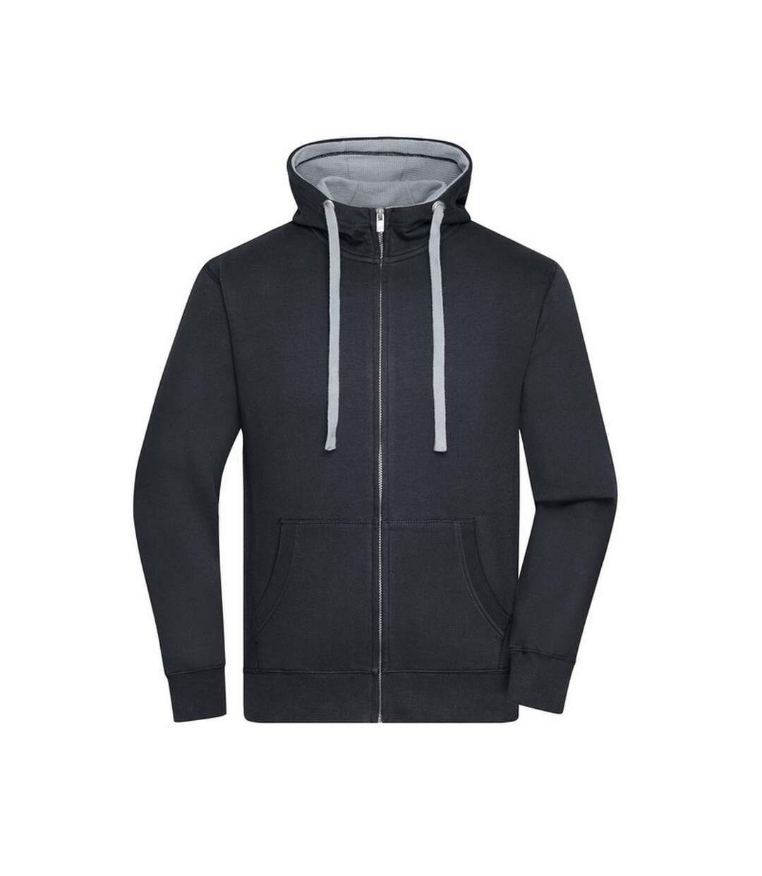 Veste À Capuche Lifestyle Homme Noir Gris Chiné James And Nicholson-1