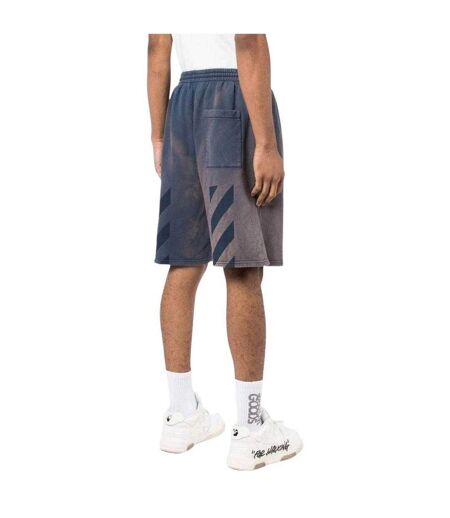 Short De Jogging Motif/style Rétro Diag Tab Skate Homme Bleu Marine Off-White