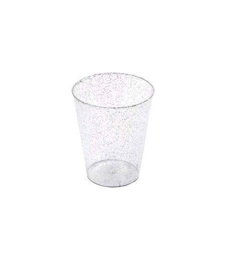 Lot de 20 Verres en Plastique Réutilisable Paillettes 20cl Argent