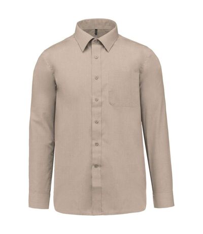 Chemise popeline manches longues - Homme - K545 - beige