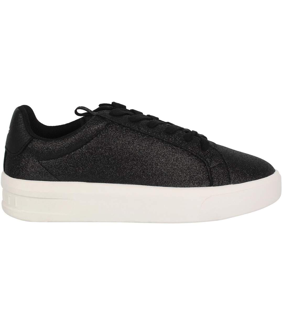 Womens/ladies Firenze Glitter Chunky Sole Trainers Glitter Black Loyalti-1