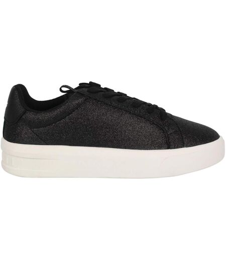 Womens/ladies Firenze Glitter Chunky Sole Trainers Glitter Black Loyalti