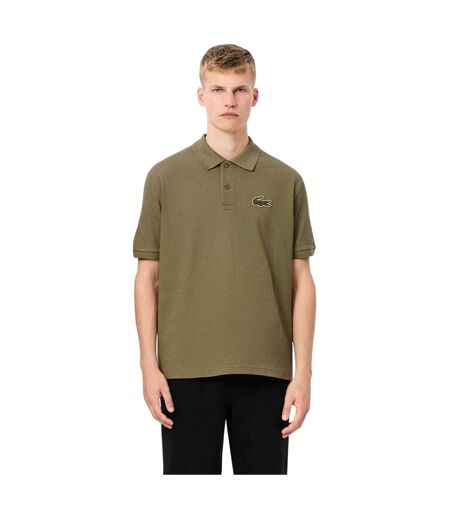 Mens L.12.12 Embroidered Logo Loose Fit Polo Shirt Khaki Green Lacoste