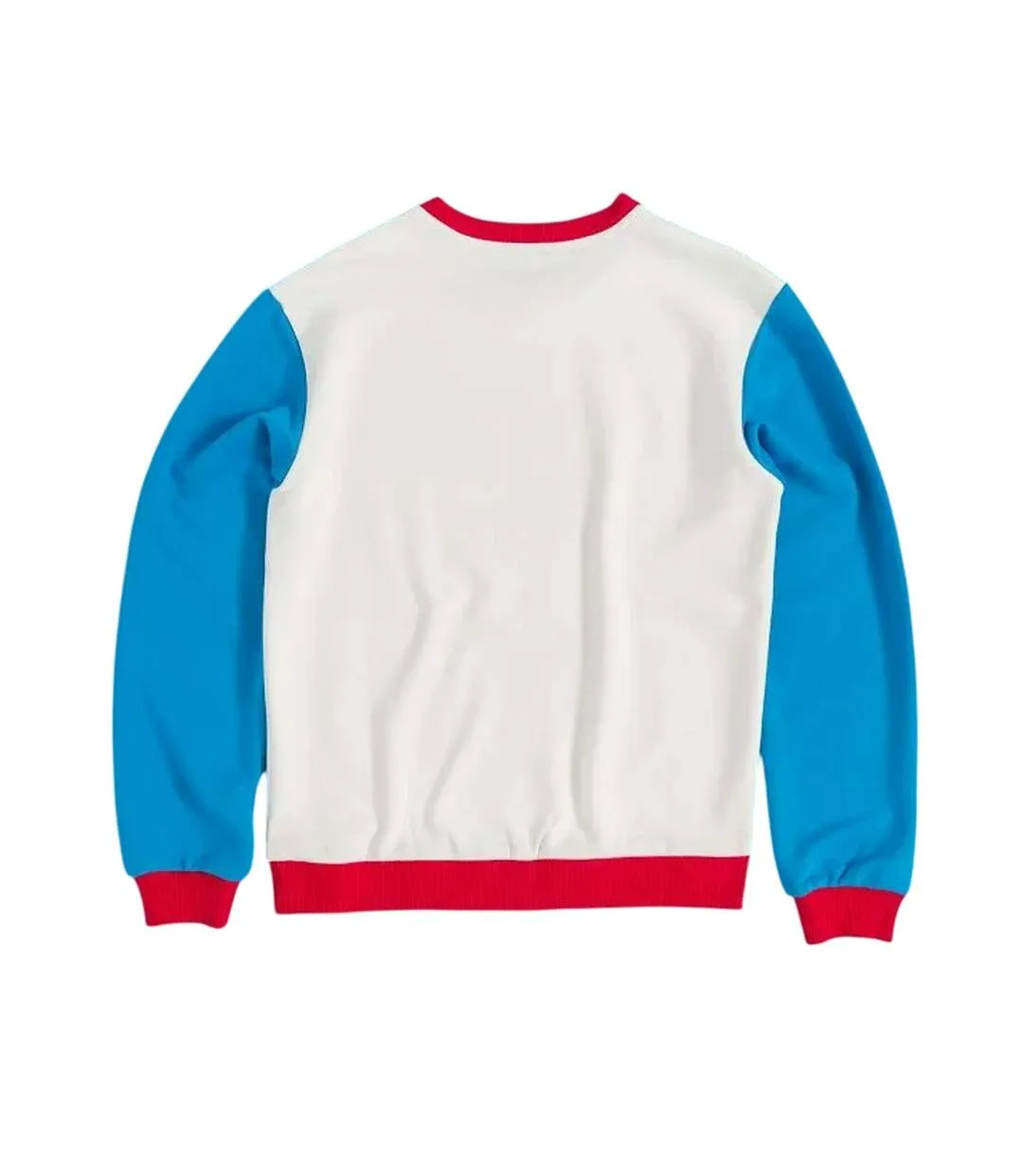 Unisex Adult Retro Colour Block Sweatshirt White Blue Red Back To The Future-2