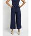 Pantalon large élastiqué brodé feuillage-2