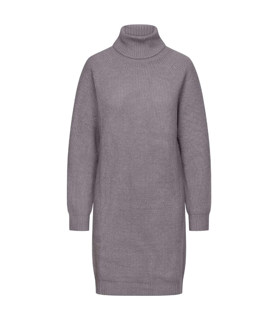 Robe Pull Unie Col Roulé Mattia Femme Gris Chiné Trespass-2