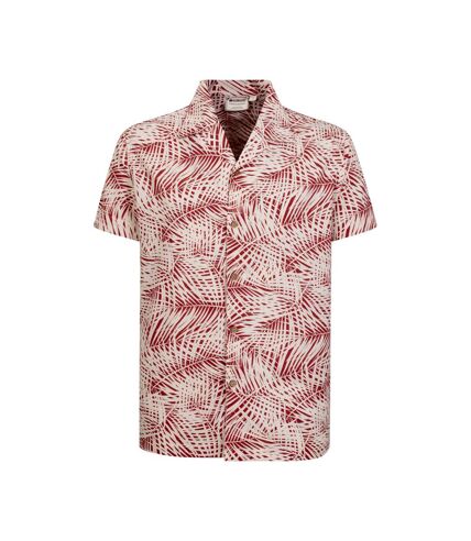 Mountain Warehouse Mens Palm Leaf Beach Shirt (Dark Red/White)