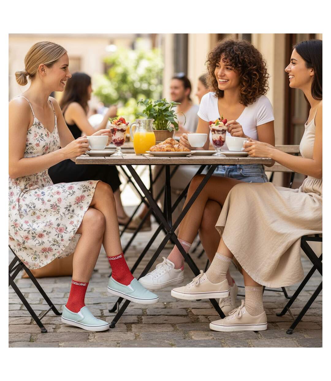 OZABI Chaussettes Femme a Paillettes Soquettes Pack de 4 Paires-5