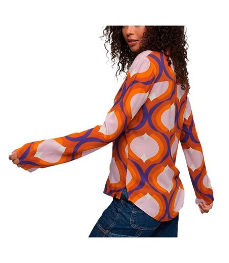 Chemise Orange/Rose à Motifs Femme Superdry 70s Print - L