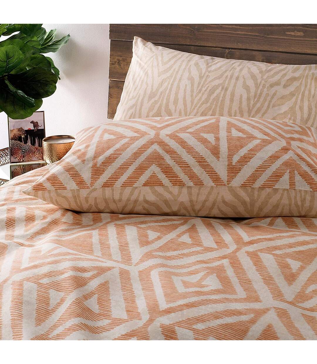 Tanza global geometric duvet set terracotta Furn