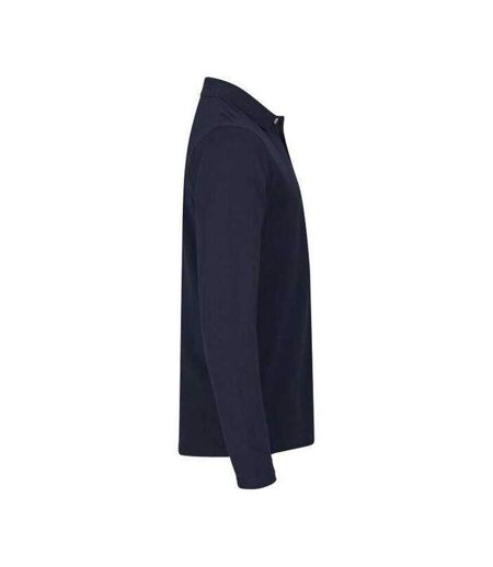 Polo Manches Longues Premium Homme Bleu Marine Foncé Clique