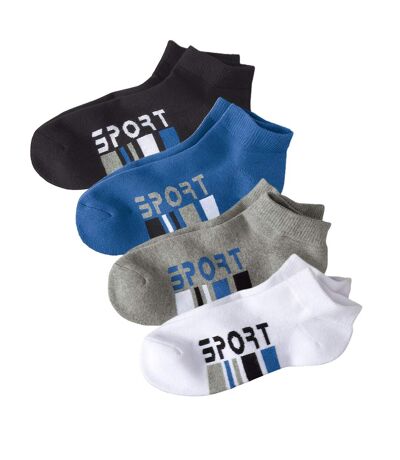 Sada 4 párov členkových ponožiek Sport