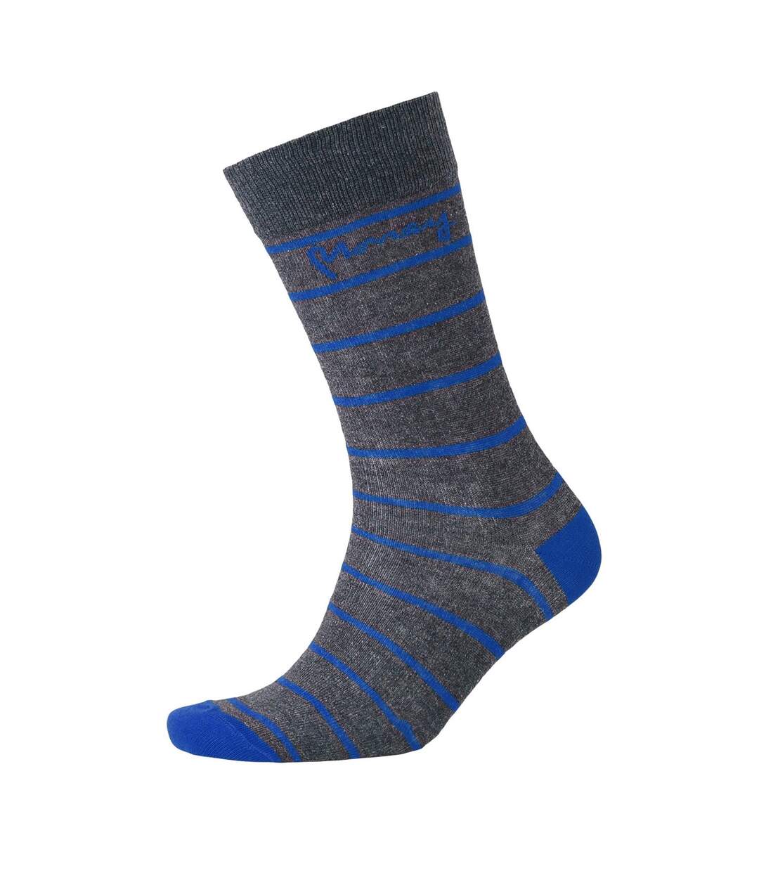 Pack of 3  Mens striped socks  charcoal marl Money-2