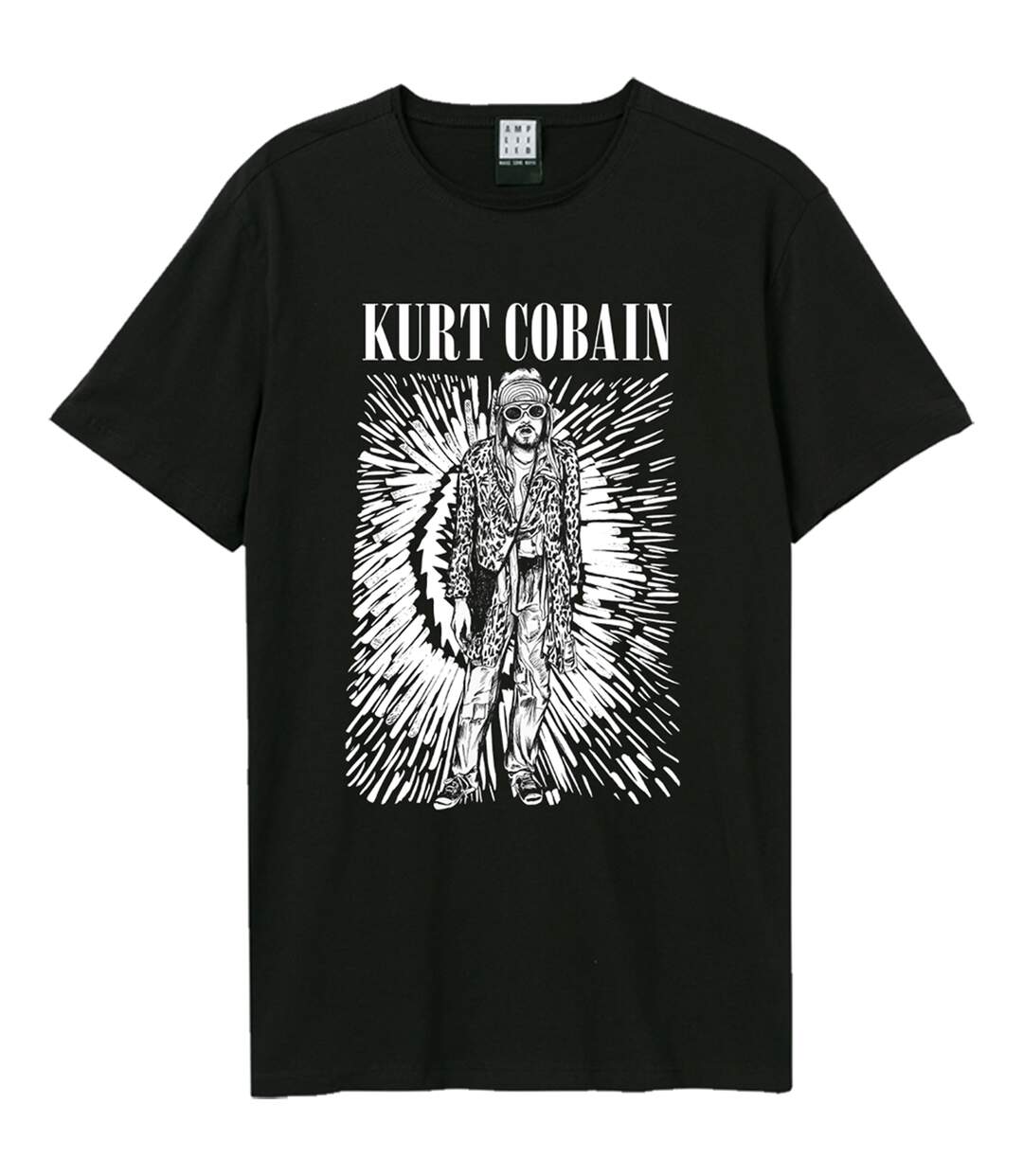 T-shirt etched out kurt adulte noir Amplified-1