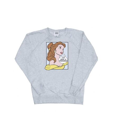Disney Princess Womens/Ladies Belle Pop Art Sweatshirt (Heather Grey)