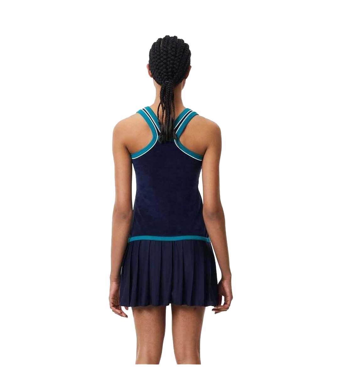 Womens/ladies French Terry Cross Back Slim Dress Blue Lacoste-2