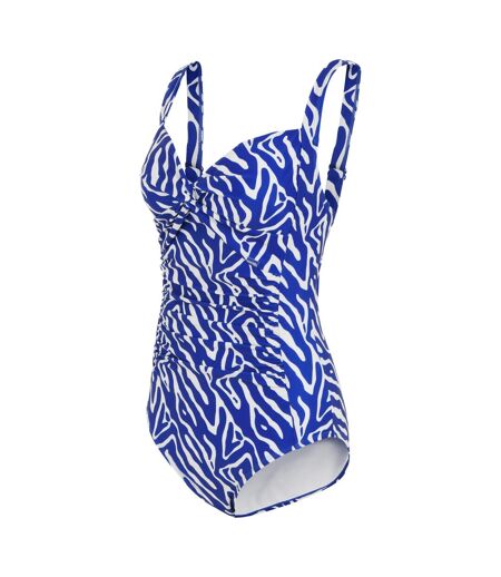 Womens/ladies sakari abstract tummy control one piece swimsuit brightest blue Regatta