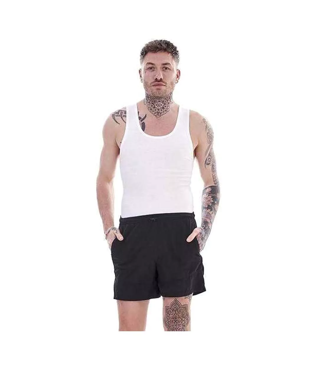 Débardeurs Motif/style Côtelé Homme Blanc Keanu-1