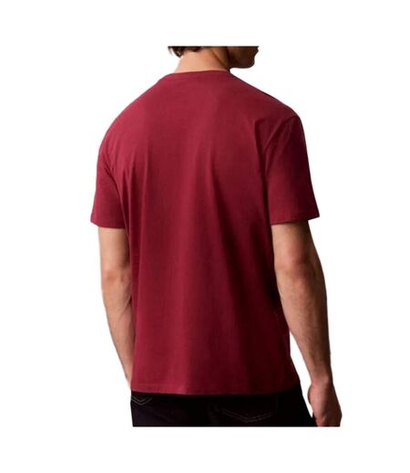 T-Shirt rouge homme calvin klein jeans badge l4g