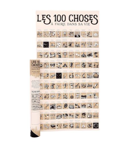 Poster à gratter Les 100 choses à faire dans sa vie