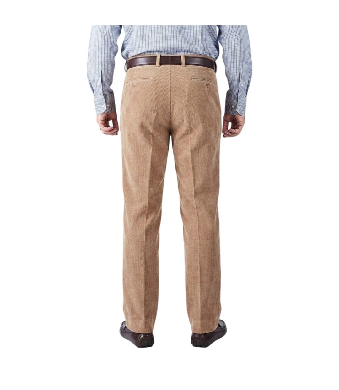 Mens Corduroy Regular Trousers Brown Harvey & Jones-2