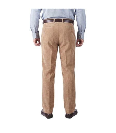 Mens Corduroy Regular Trousers Brown Harvey & Jones