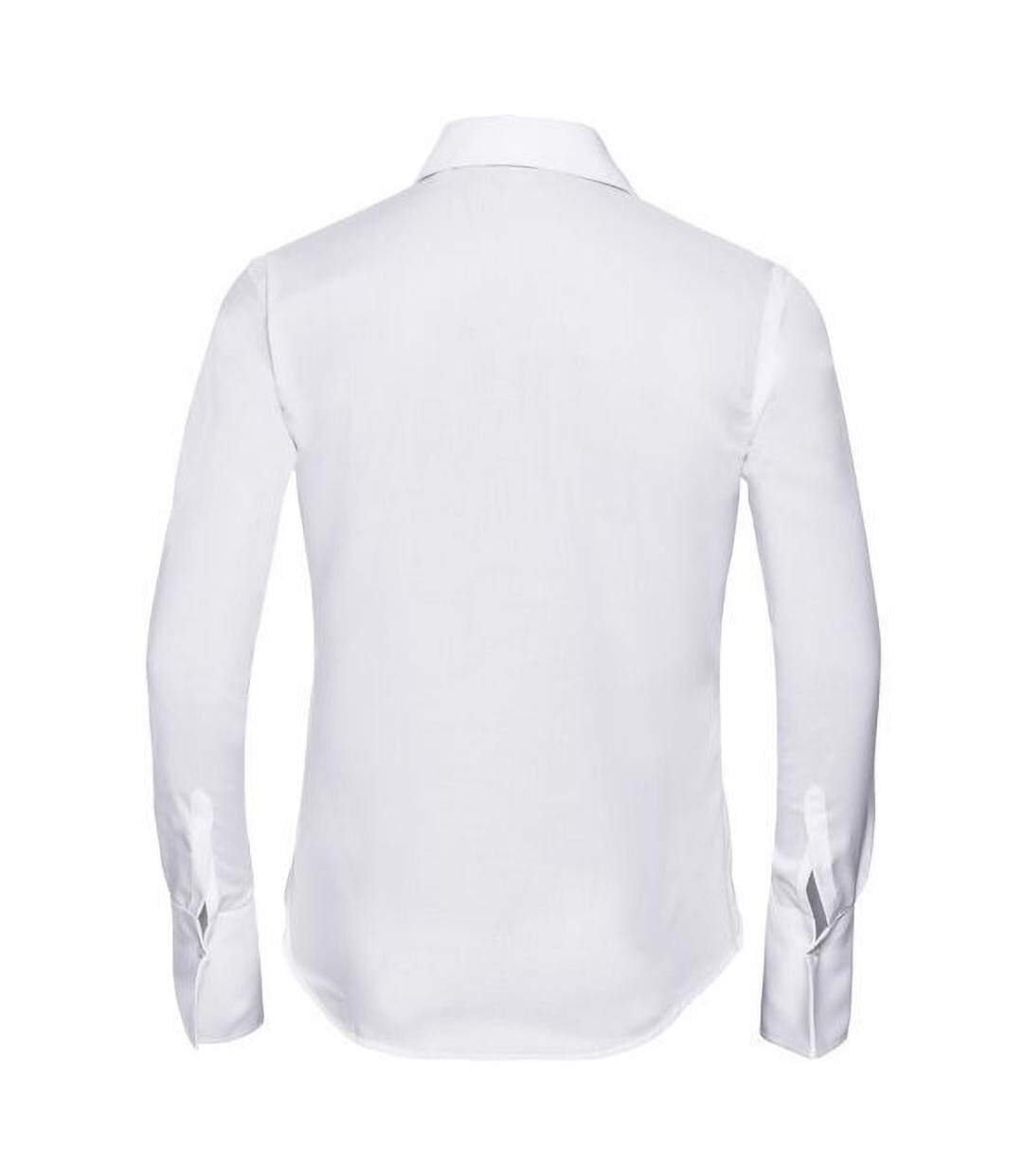 Collection Chemisier À Manches Longues Sans Repassage Femme Blanc Russell-2