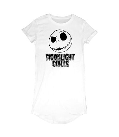 Nightmare Before Christmas Womens/Ladies Moonlight Chills T-Shirt Dress (White) - UTHE521