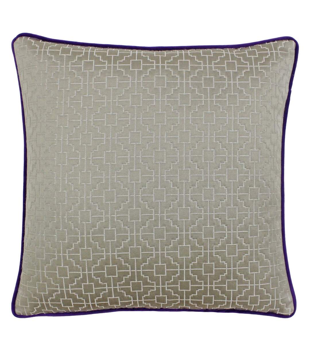 Riva Paoletti Belsize Cushion Cover (Taupe/Purple) - UTRV1265