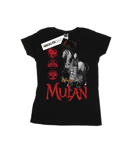 Disney Femme/Les femmes Mulan Movie Horse Pose - T-shirt en coton (Noir) - UTBI30744
