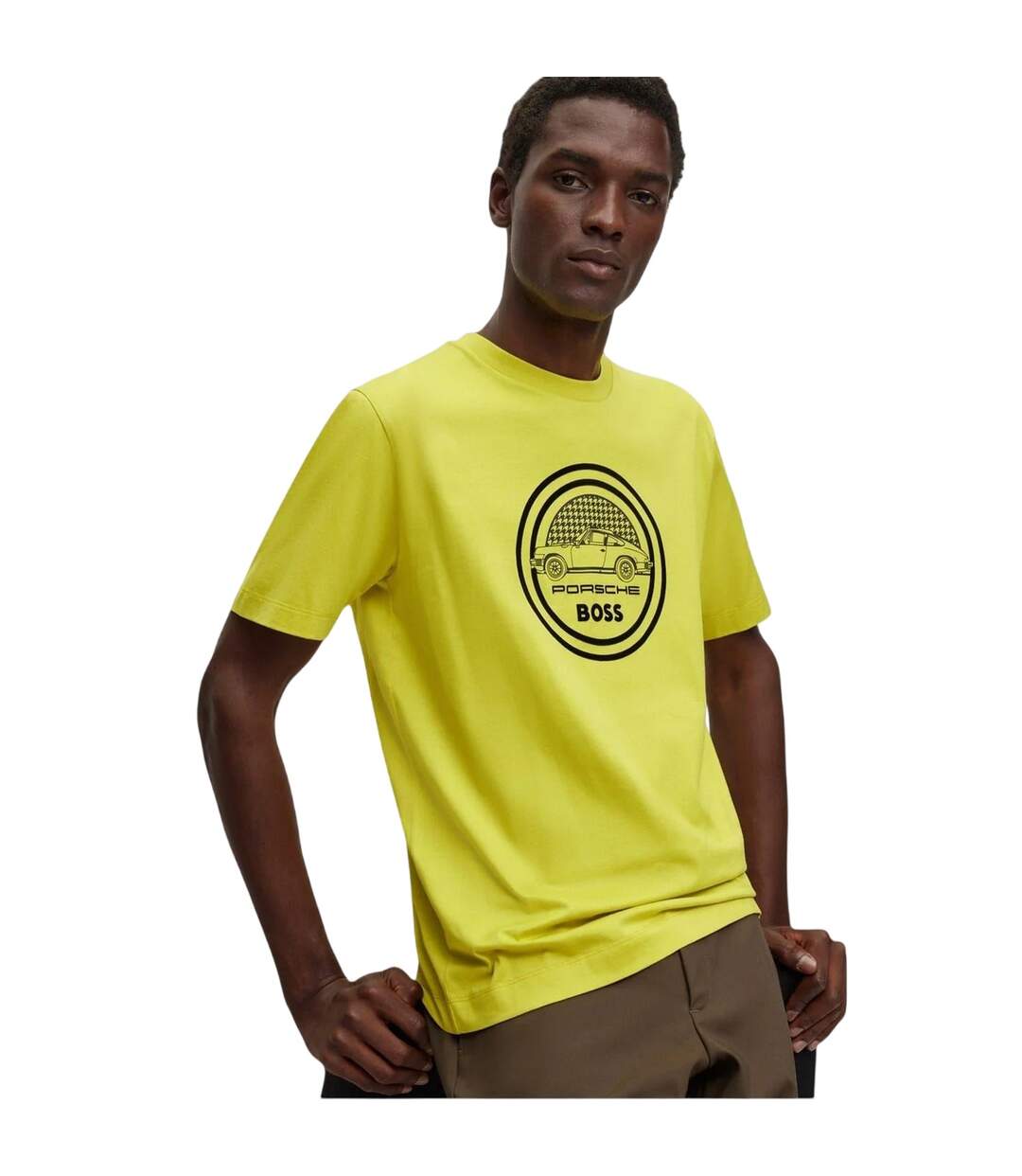 Mens Porsche Logo T-shirt Green Boss-4