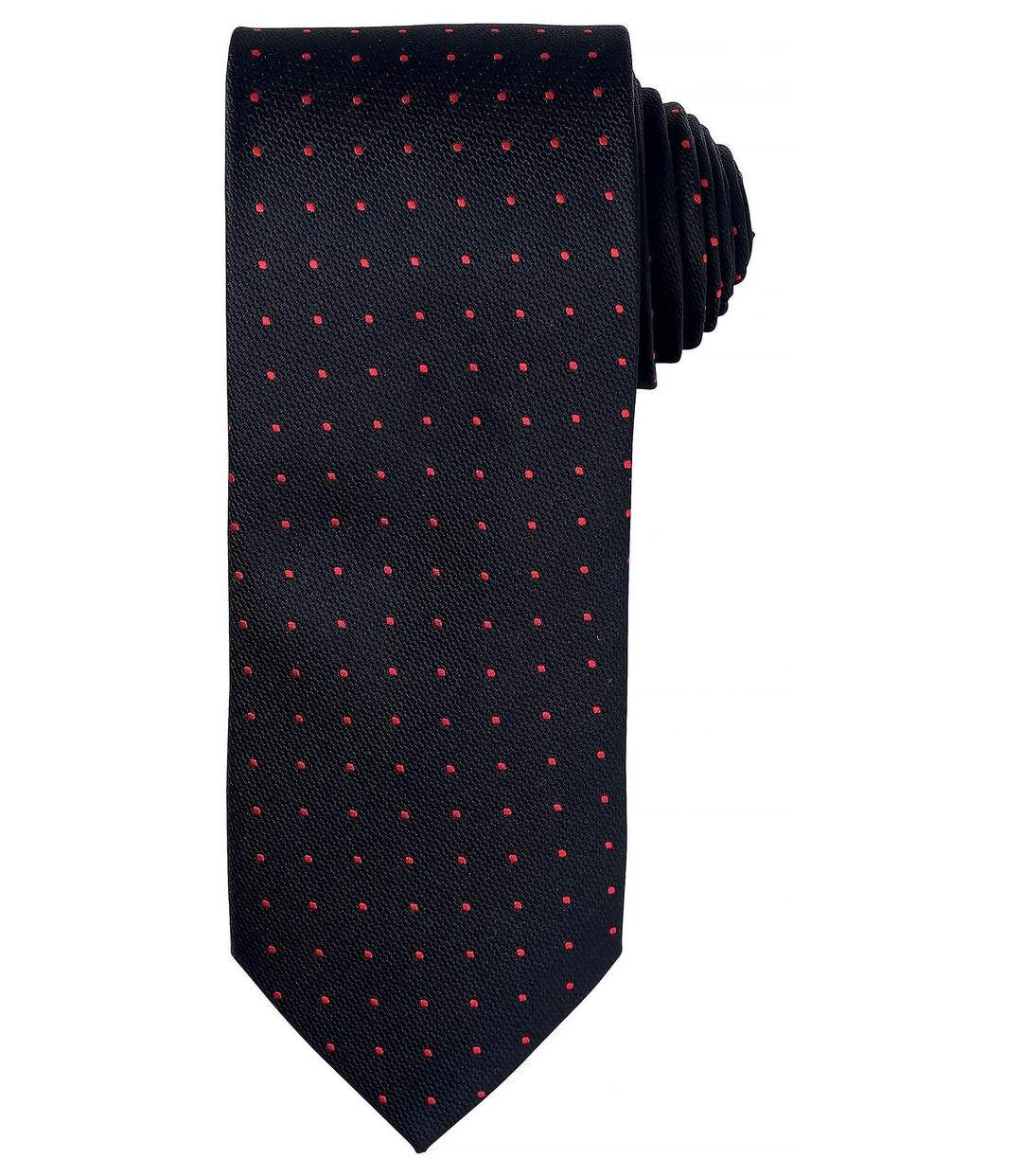 Cravate à petits pois - PR781 - noir et rouge-1