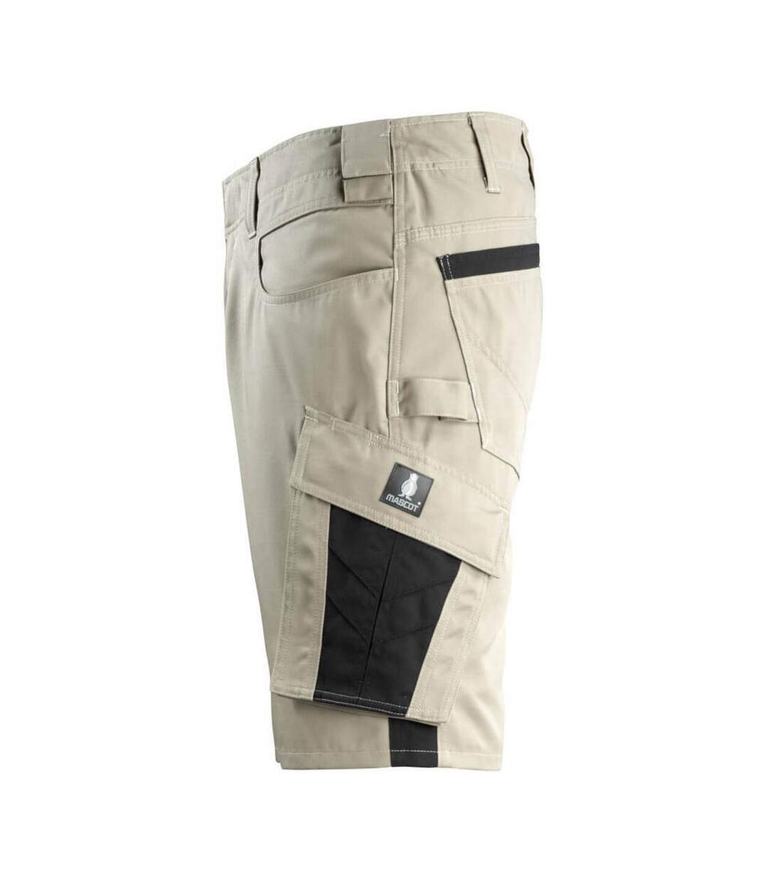 Mens Unique Stuttgart Work Shorts Light Khaki Black Mascot-3