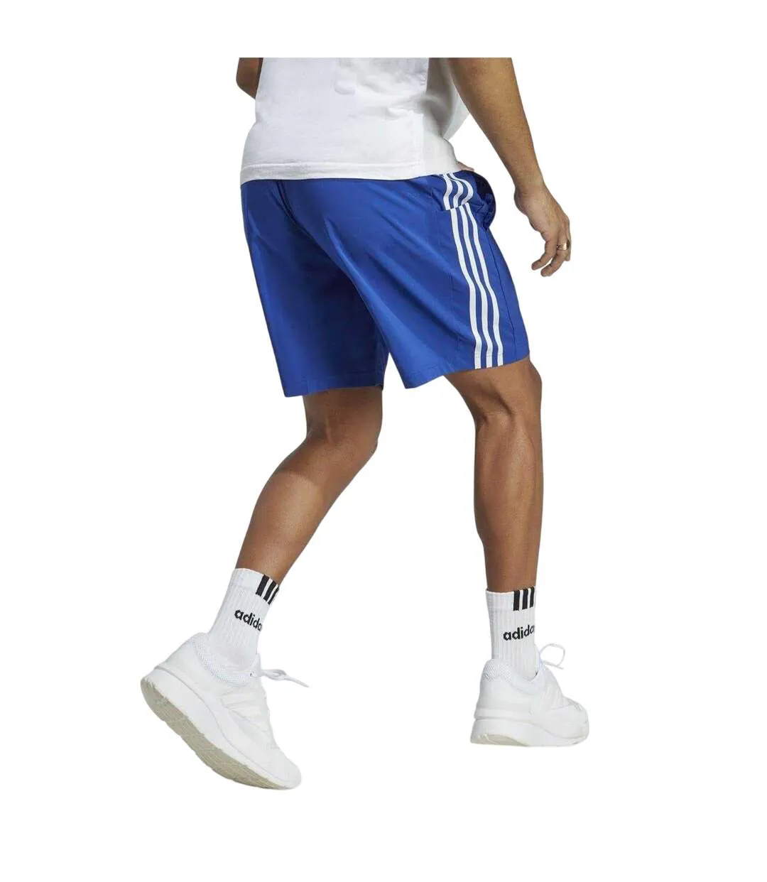 Short Motif/style 3 Rayures Homme Bleu Roi Vif Blanc Adidas-2