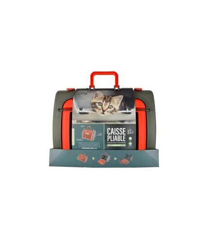 Caisse de Transport pour Chat Pliable 46cm Rouge