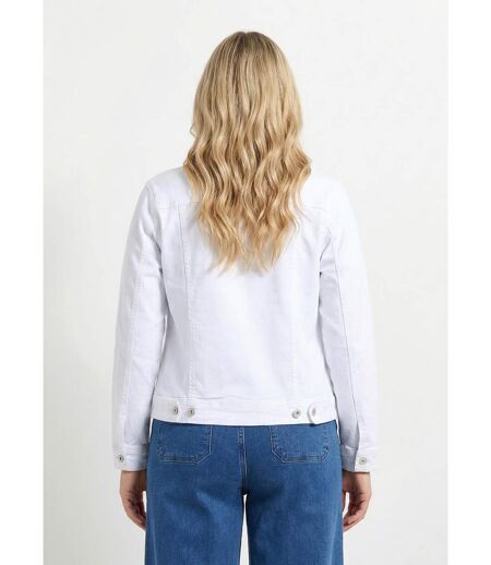 Veste en jean droite boutonnée