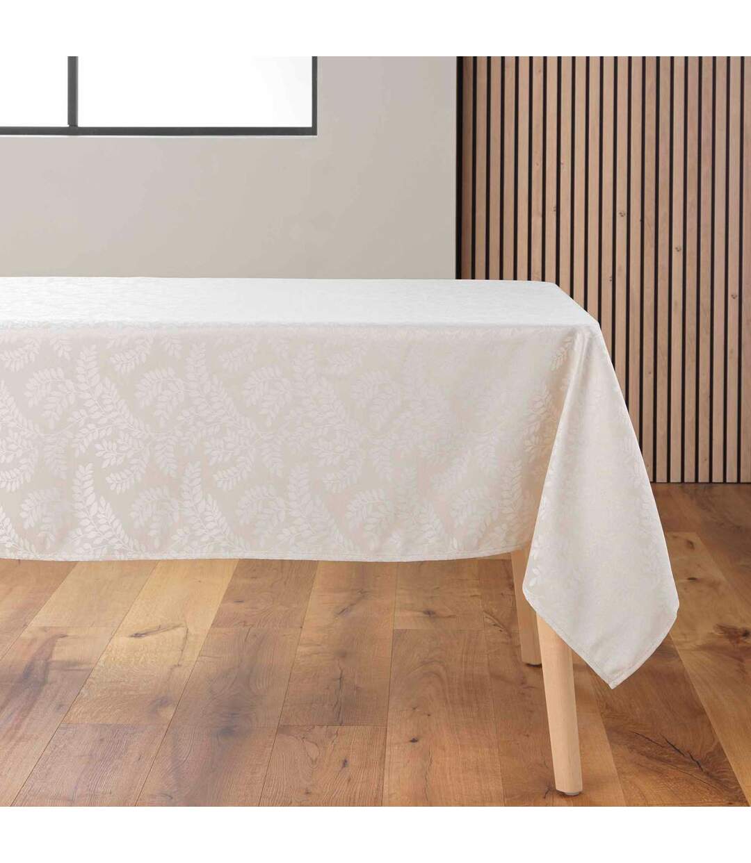Nappe Jacquard Imprimé Doriane 140x240cm Naturel-1