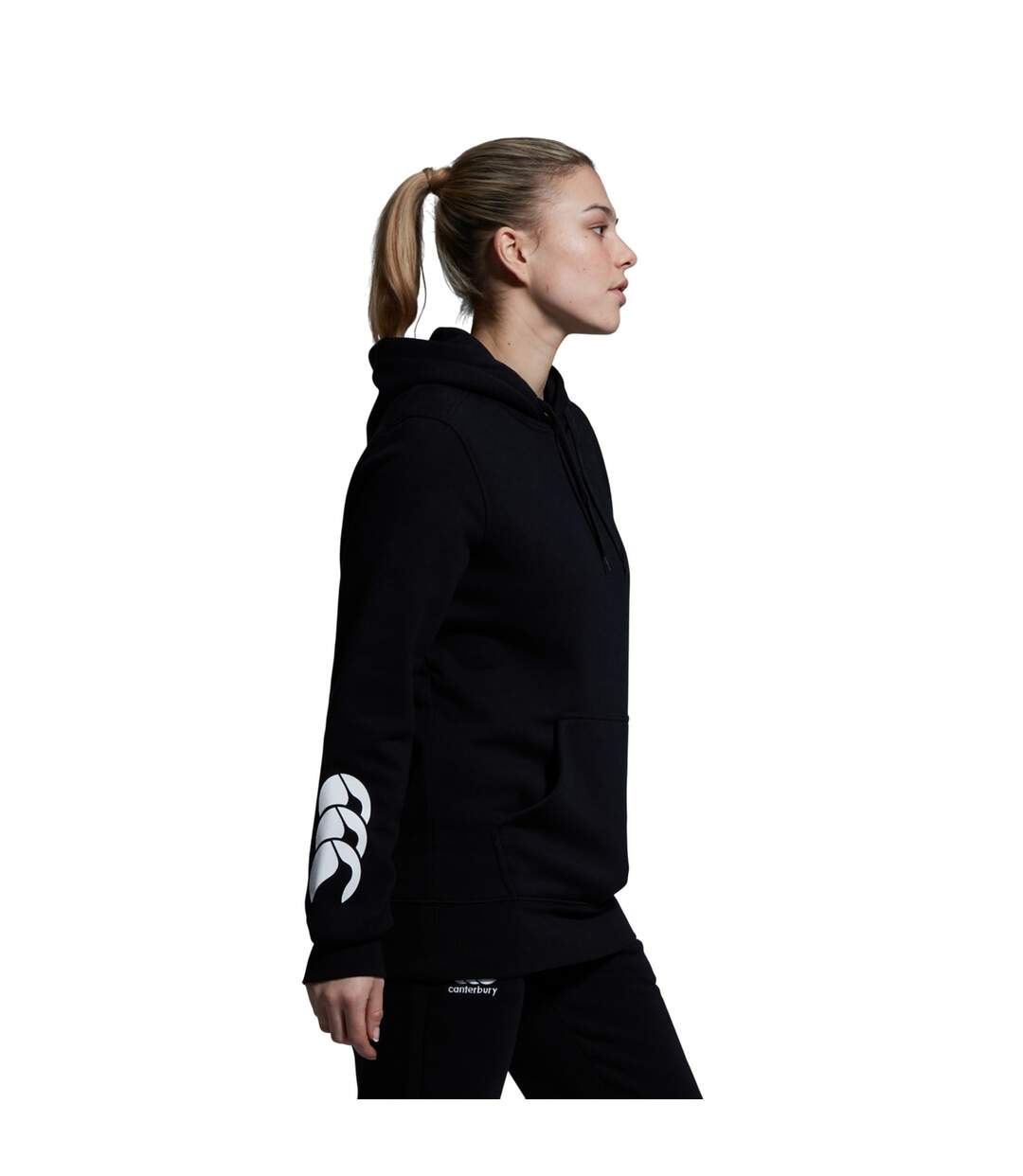 Womens/ladies Club Logo Hoodie Black Canterbury-4
