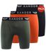 Pack of 3  Mens bambuso boxer shorts  orange/thyme green Kandor-1