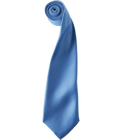 Cravate satin unie - PR750 - bleu mid
