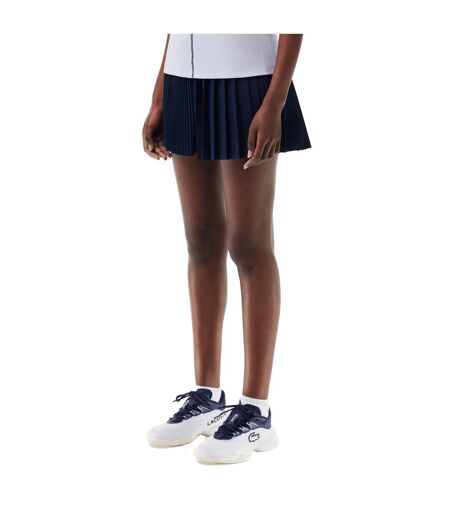 Womens/ladies Lined Pleated Tennis Shorts Blue Lacoste
