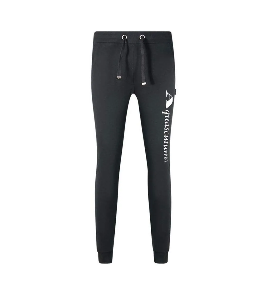 Mens Logo Jogging Bottoms Black Aquascutum-1