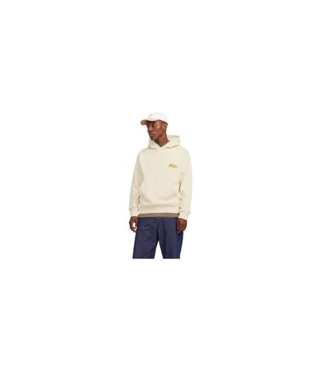 Sweat À Capuche Motif/style Lettrage Homme Blanc Cassé Jack And Jones