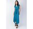 Robe longue ceinturée SELINA motif bleu et noir Coton Du Monde-2