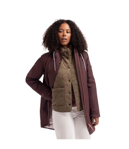 Doudoune Imperméable Unie À Capuche Ajustable Melissa Femme Beige Marron Trespass