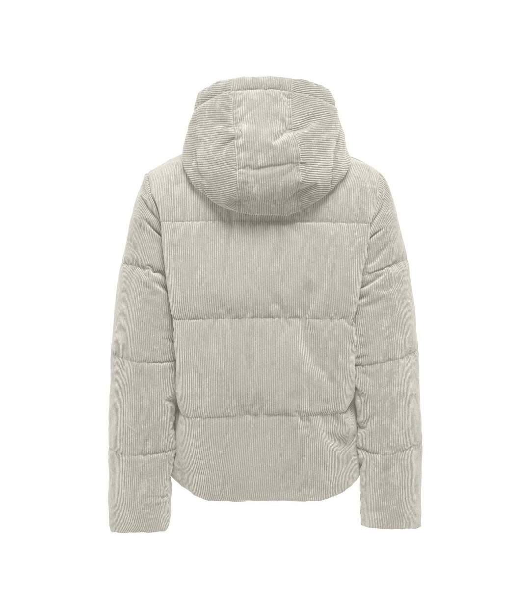 Doudoune velours côtelé ecru femme jdy vita-2